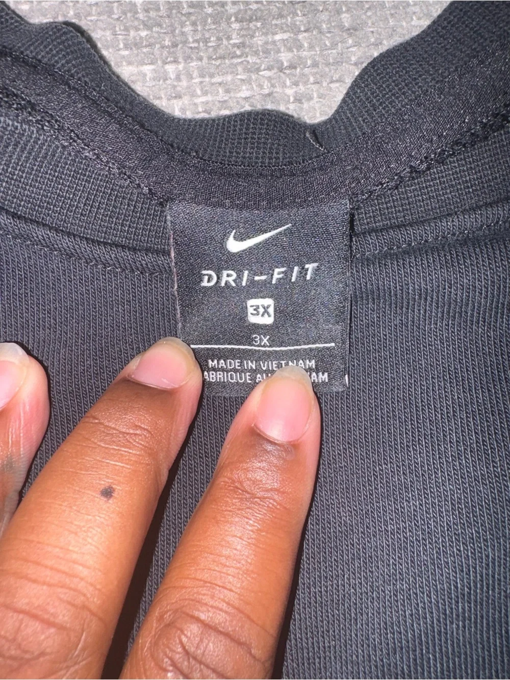Nike Black Crewneck Sweatshirt with Red Sleeve Panels and Blue Logo